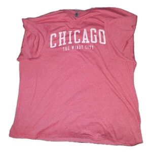 Gildan Heavy Cotton Chicago 'The Windy City' Red T-Shirt 3XL Short Sleeve